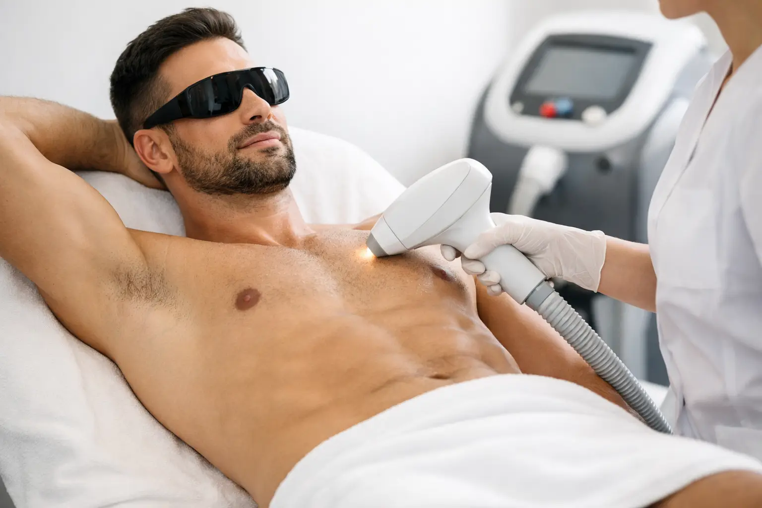 Épilation laser homme : zones, séances et résultats